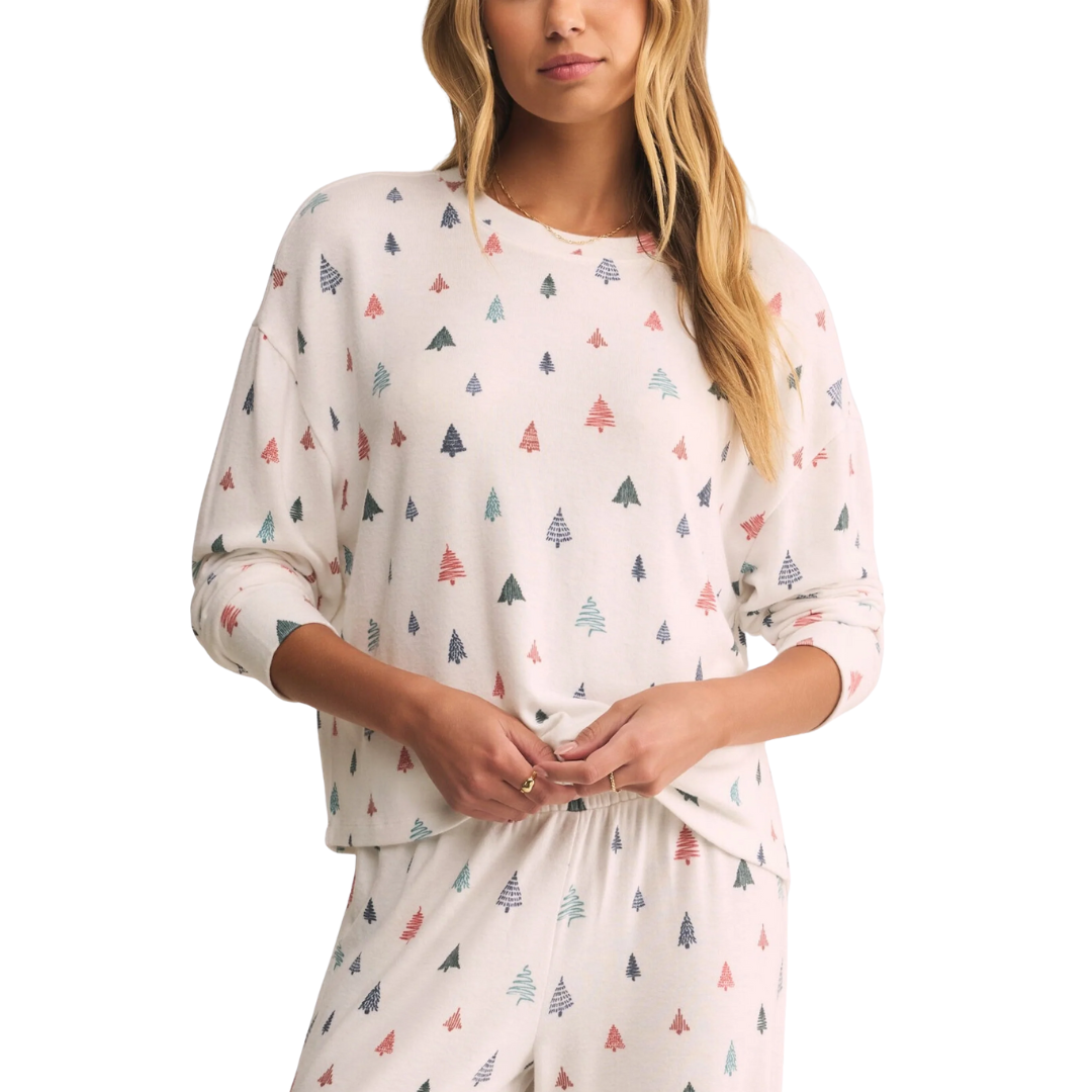 LONG SLEEVE ALPINE TREE TOP WHITE