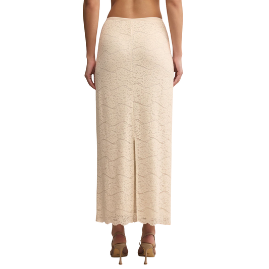 VIA LACE MIDI SKIRT CLOUD