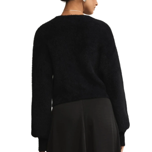 SADIRA FLUFFY CARDIGAN BLACK