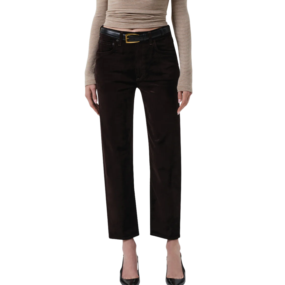 DELFINA VELVET STRAIGHT LEG ESPRESSO