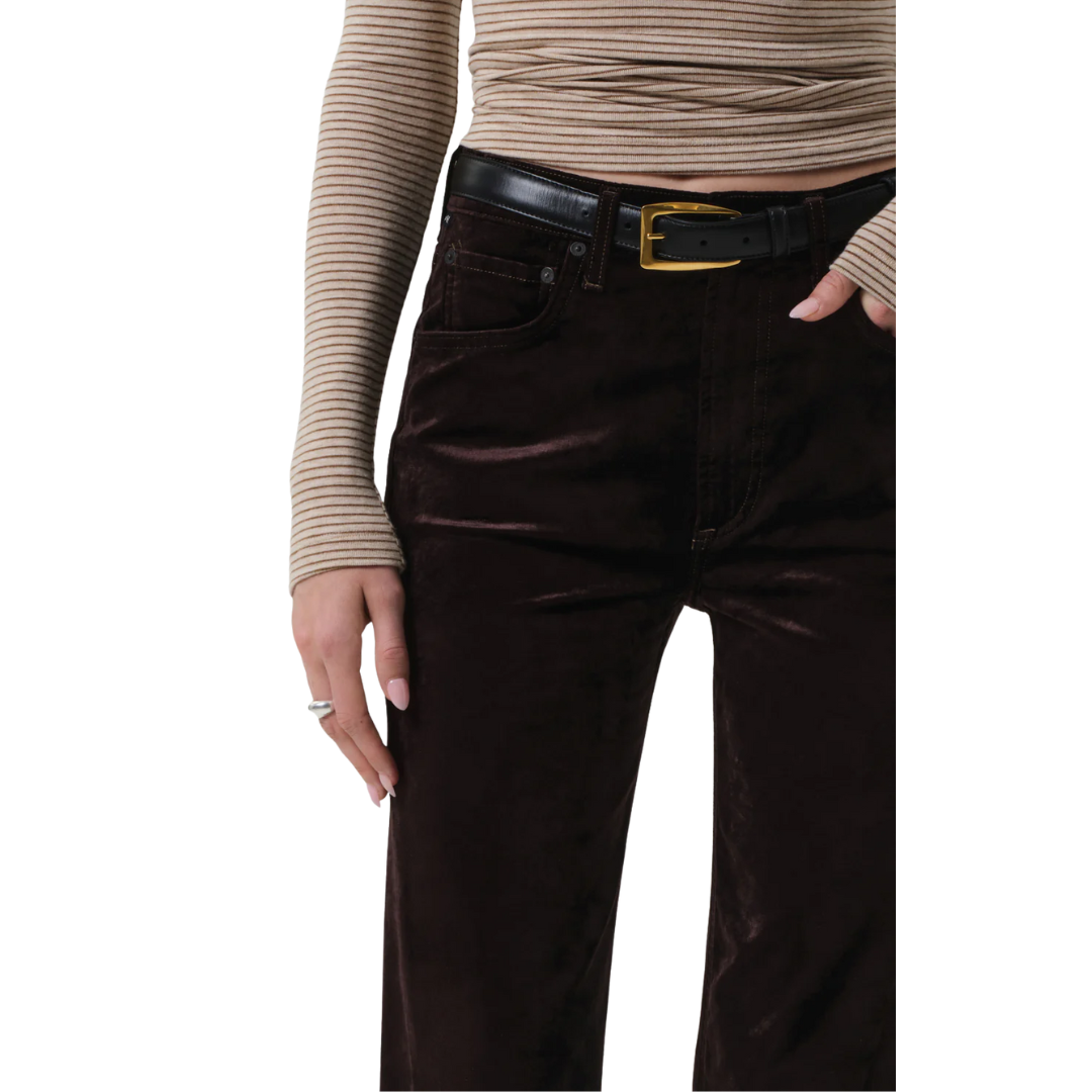 DELFINA VELVET STRAIGHT LEG ESPRESSO