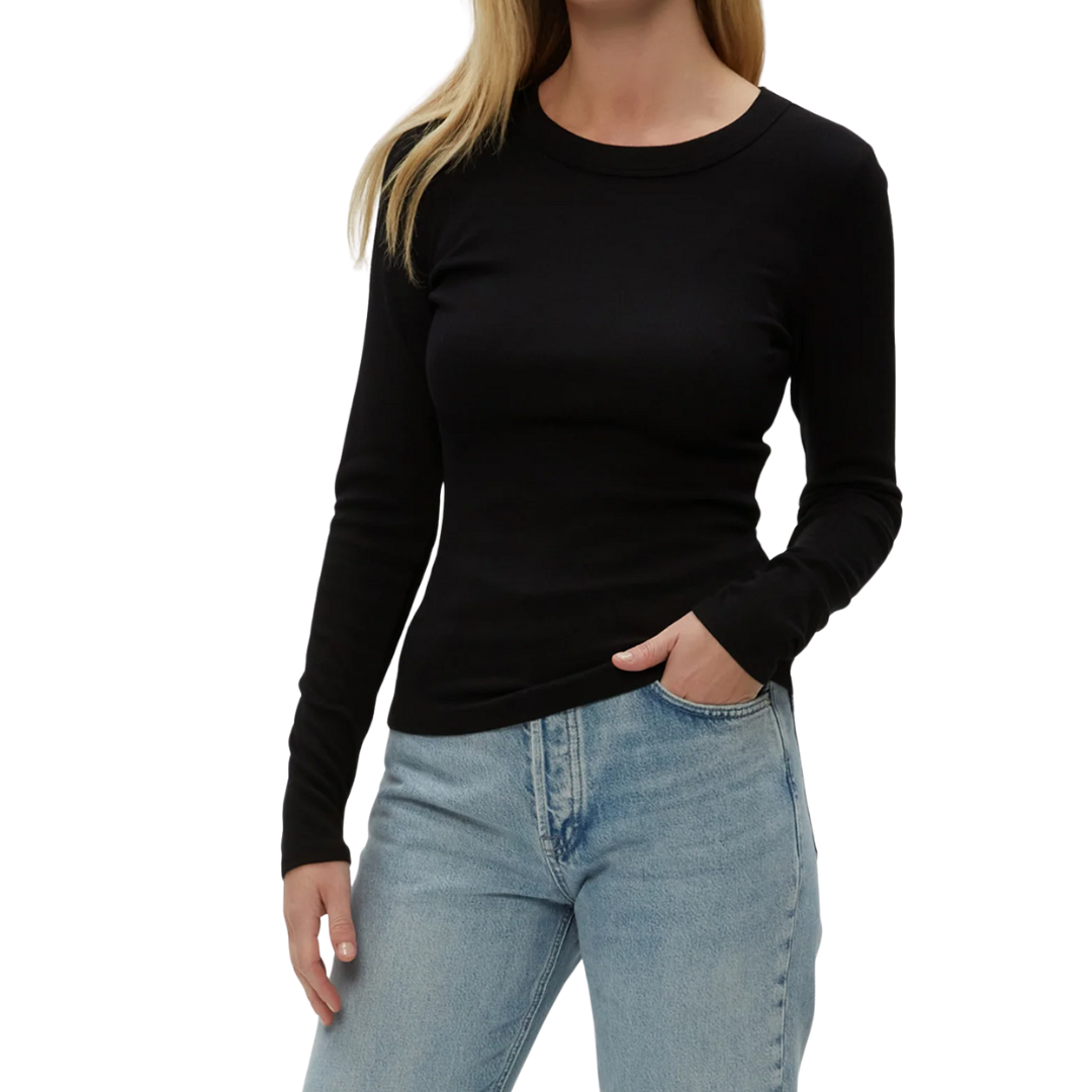 LONG SLEEVE ZOLA CREW TEE BLACK