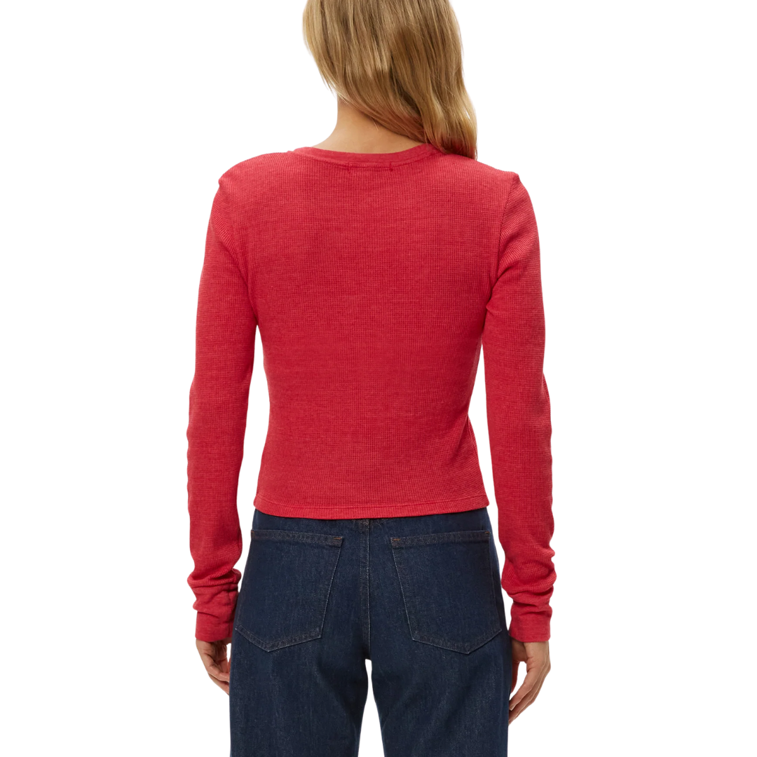 LONG SLEEVE PALMER CROP CREW TEE POPPY