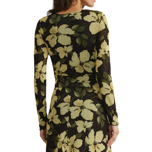 TAYSHA REN FLORAL MESH TOP