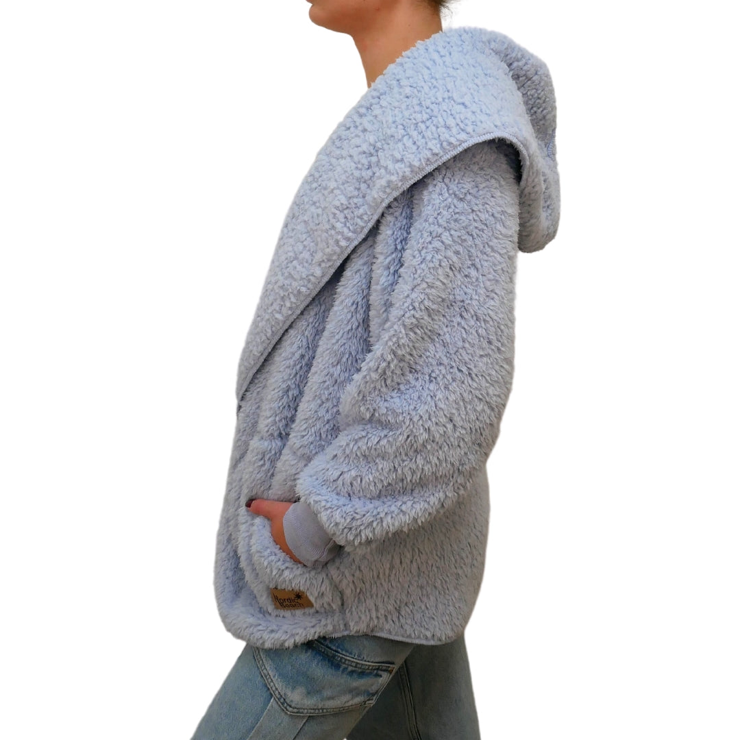 CASHMERE BLUE SHERPA WRAP