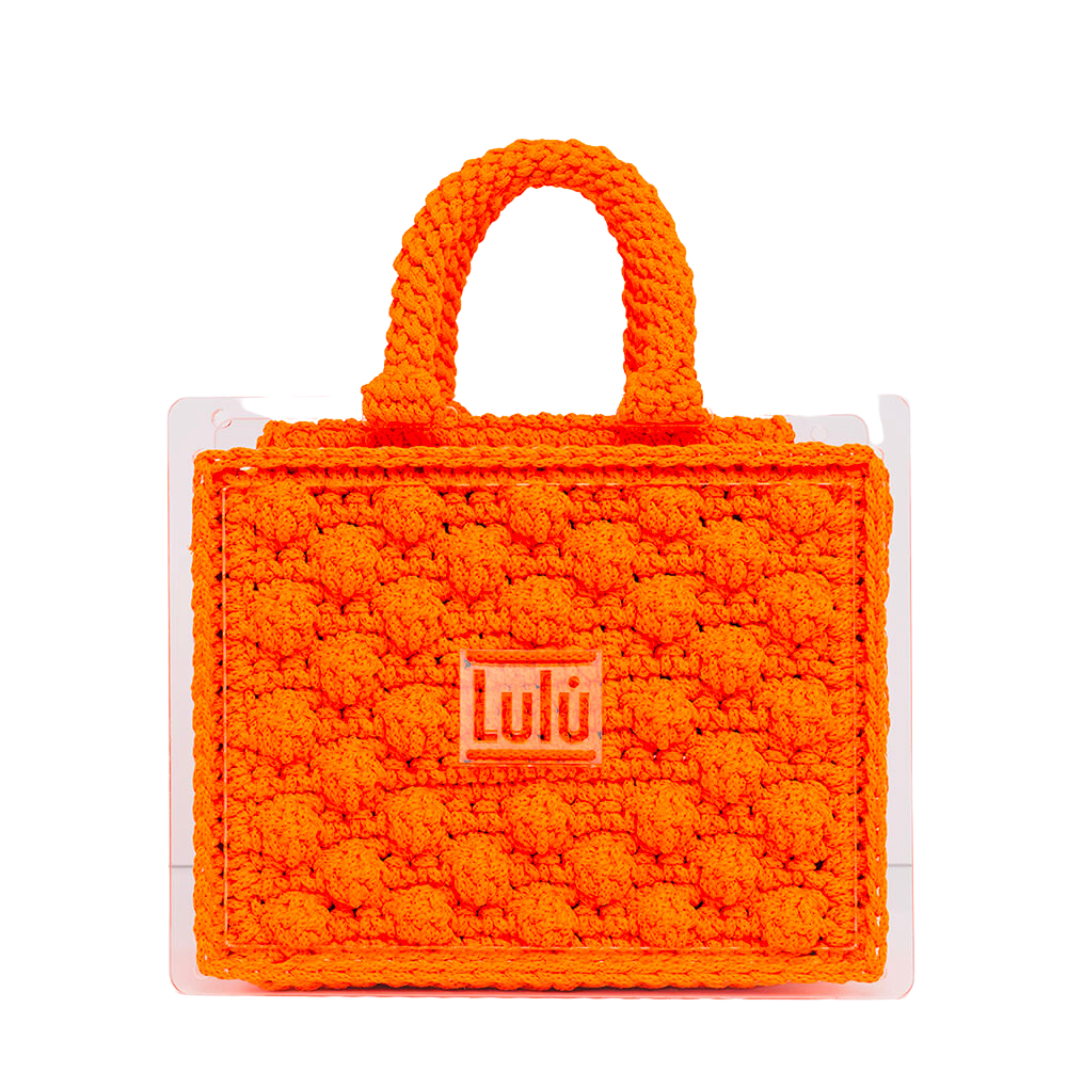 PLEXIGLASS ORANGE CROCHET BAG