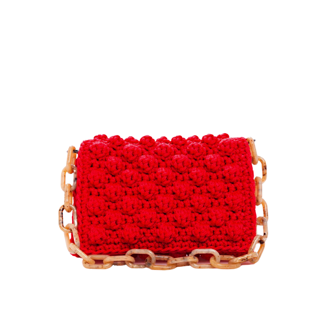 RED BUBBLE TORTOISE CHAIN