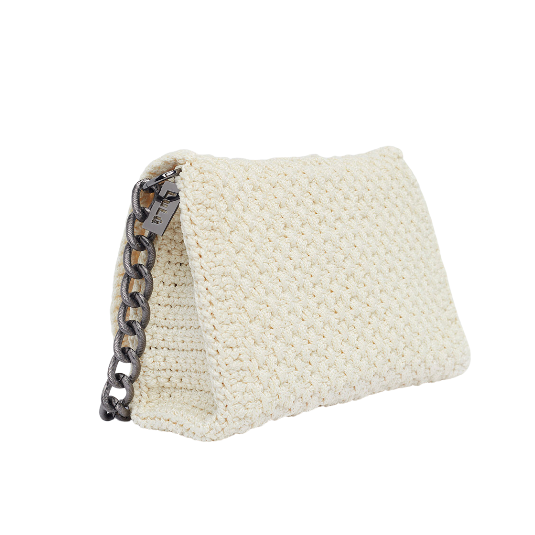 MEDIUM NEW YORK BAG WITH CHAIN OFF WHITE