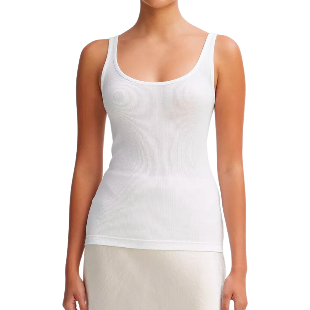 SCOOP NECK TANK WHITE