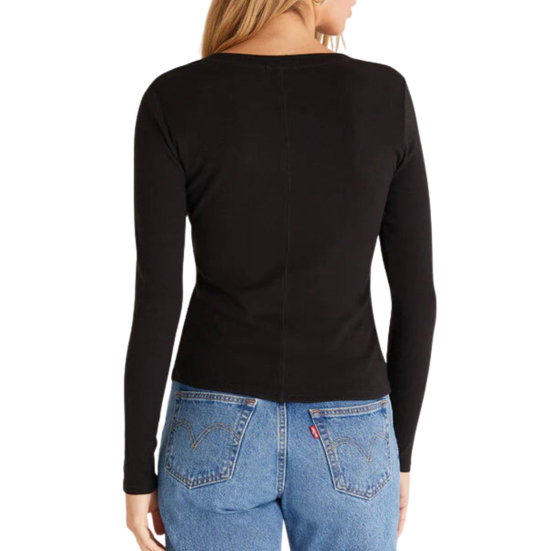 LONG SLEEVE SIRENA RIB TEE BLACK
