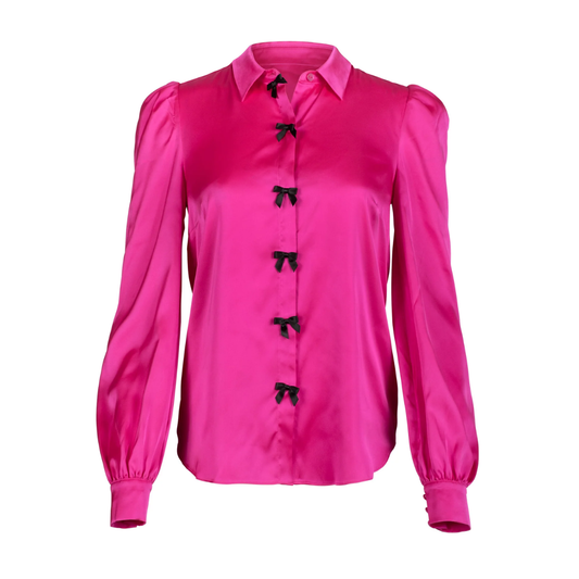 ARLY BOW BLOUSE HOT PINK