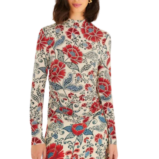 FRANCESCA SAND JERSEY BLOUSE