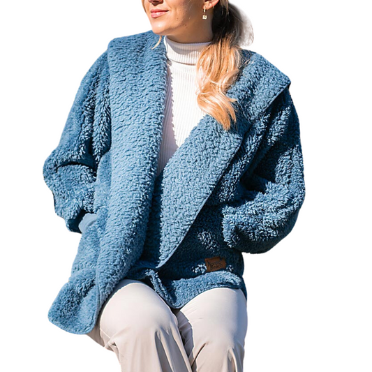 BLUE DENIM SHERPA WRAP