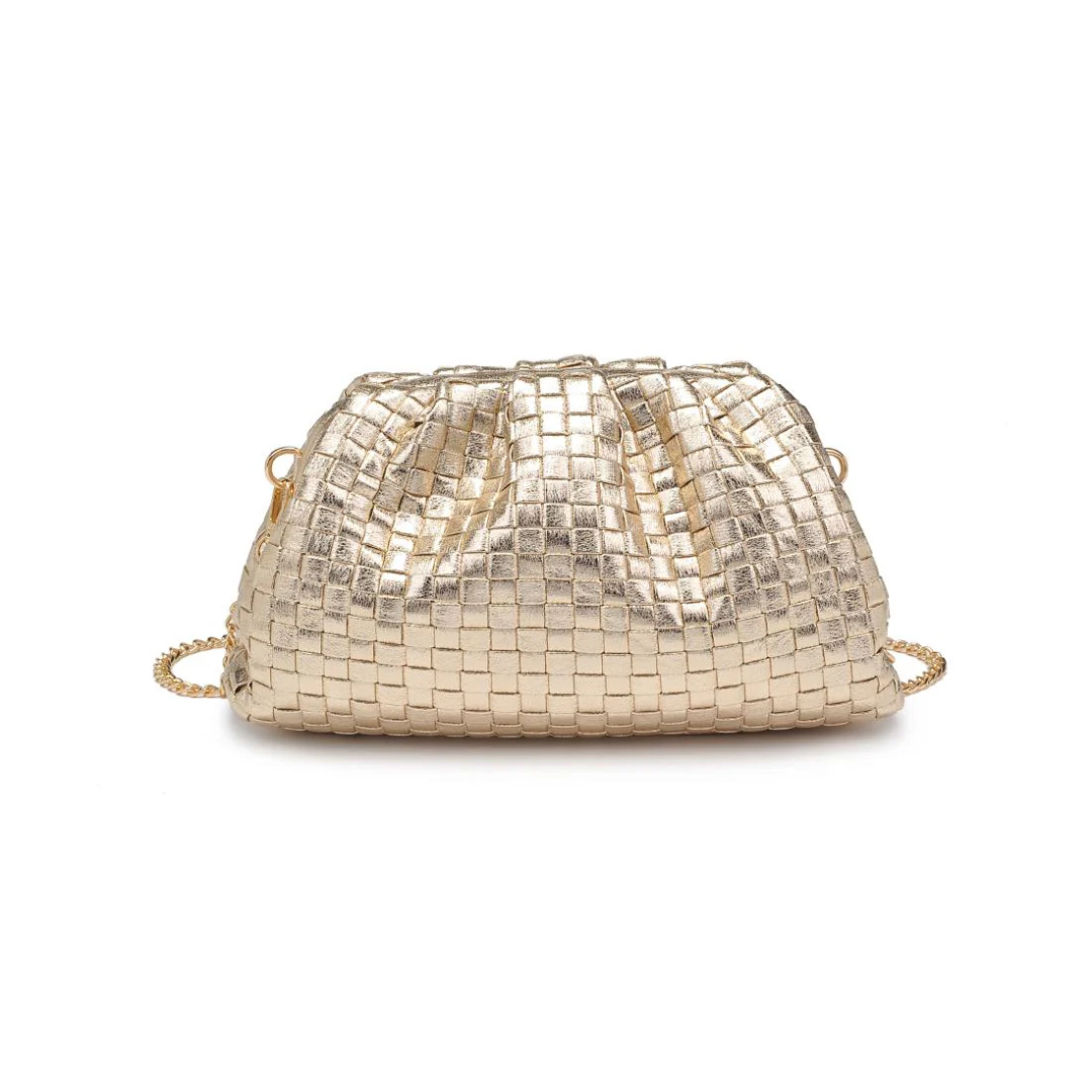 TATE WOVEN CLUTCH GOLD