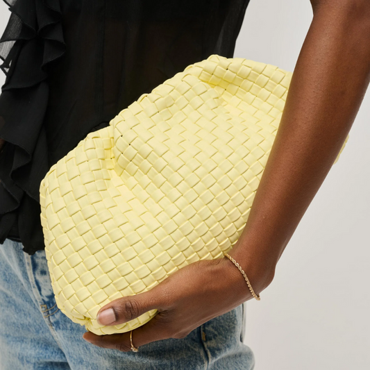 TATE WOVEN CLUTCH BUTTER