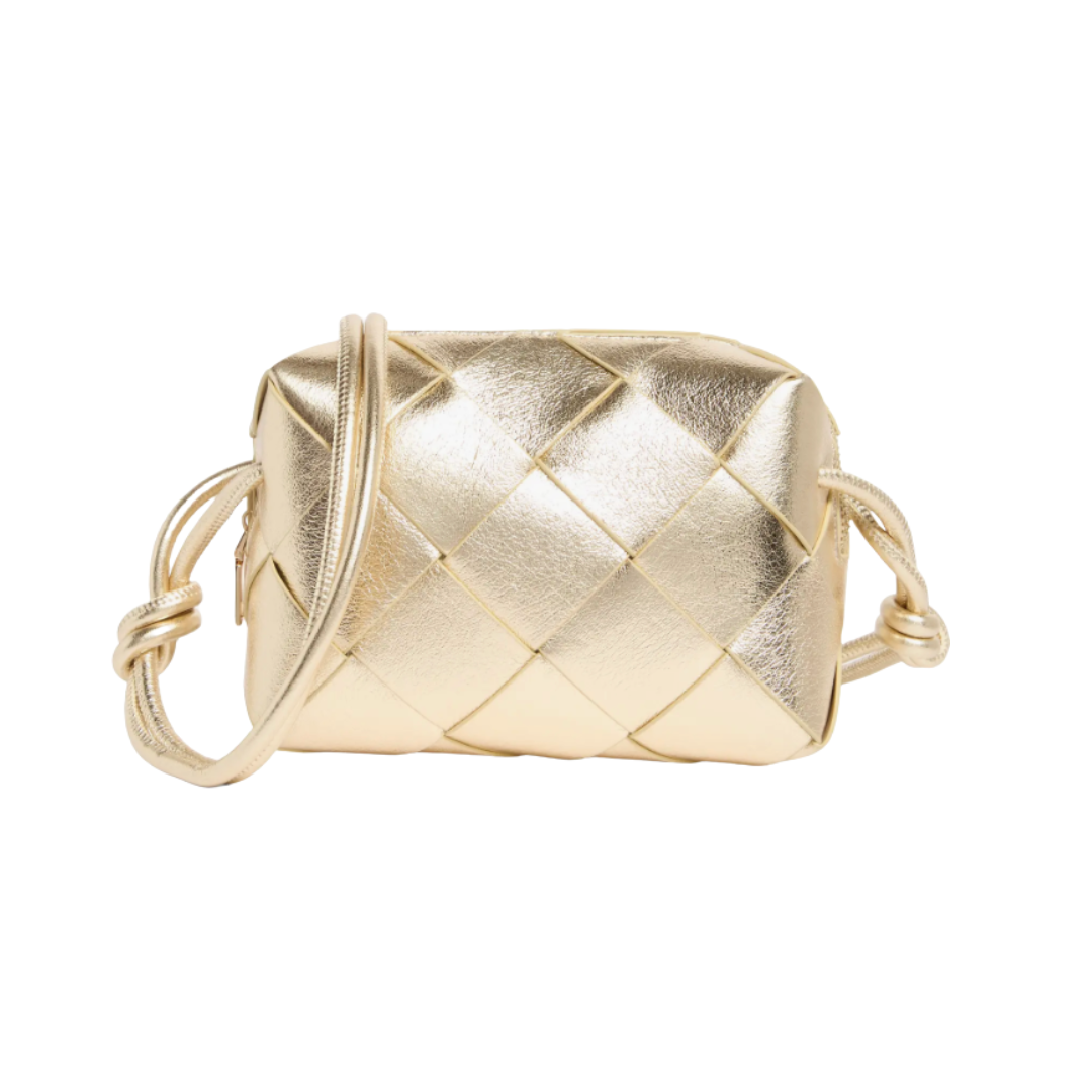 KENNEDY WOVEN CROSSBODY GOLD