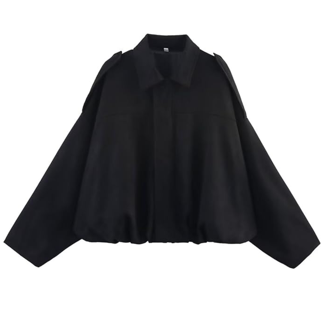 FAUX SUEDE BOMBER JACKET BLACK