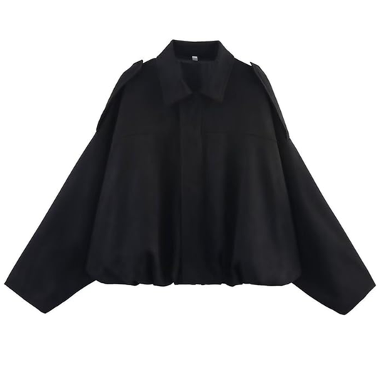 FAUX SUEDE BOMBER JACKET BLACK