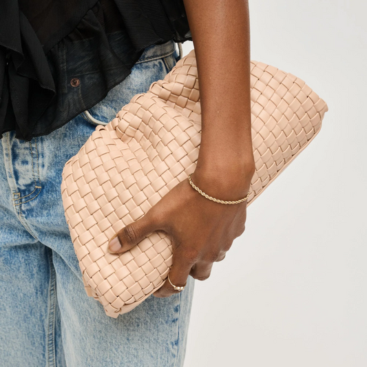 TATE WOVEN CLUTCH NATURAL