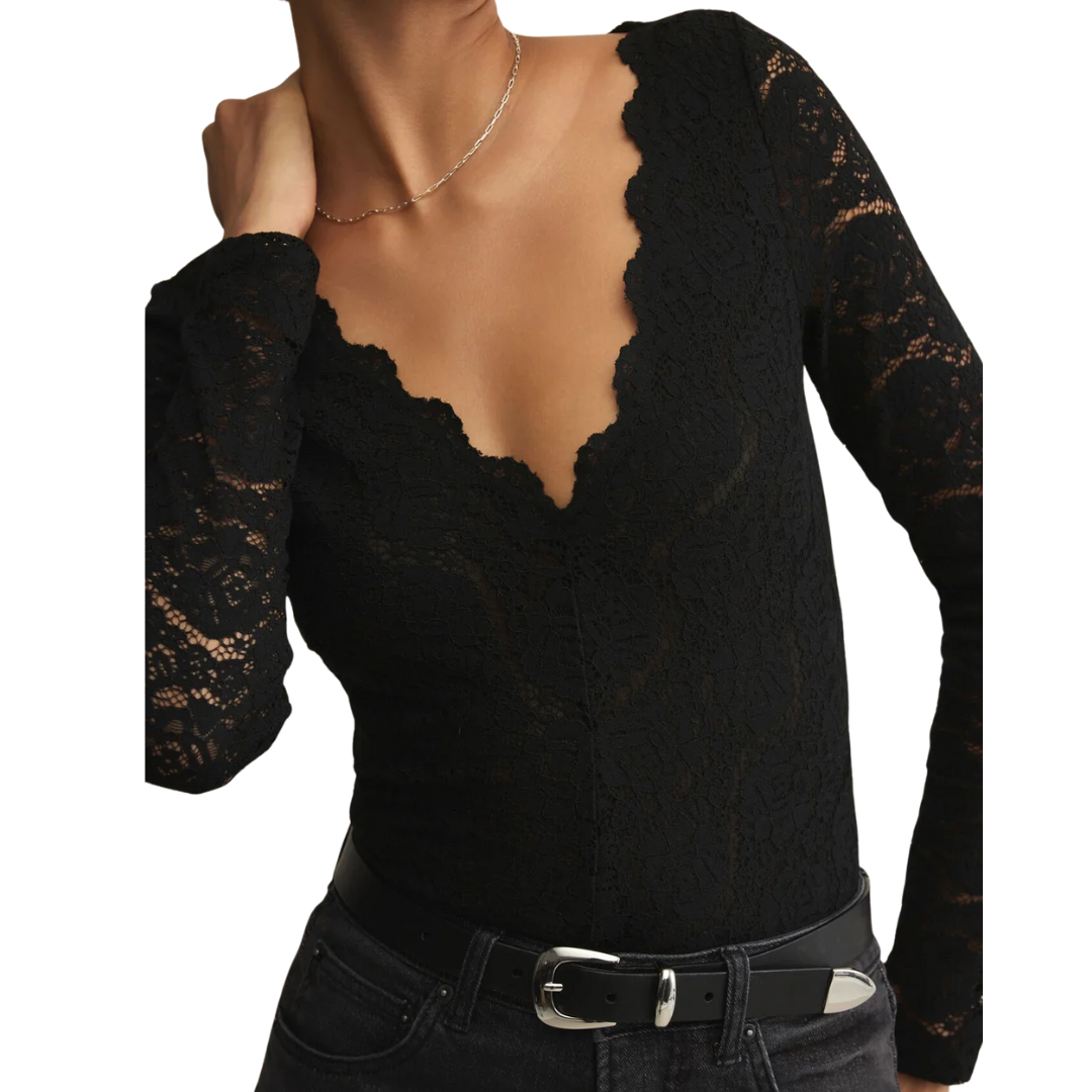 NIGHTFALL LACE BODYSUIT BLACK
