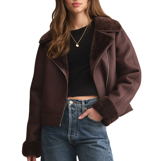 LOCKLIN SHERPA JACKET CHOCOLATE CHERRY