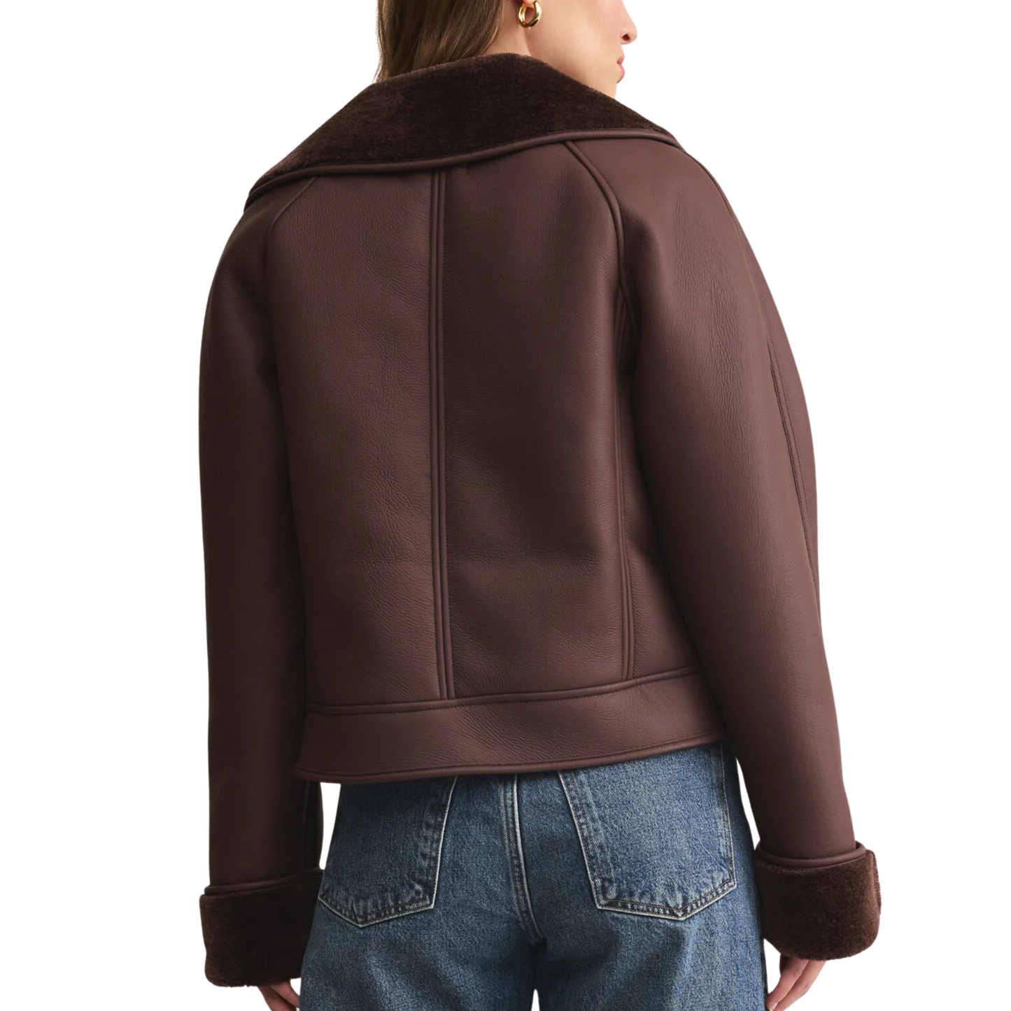 LOCKLIN SHERPA JACKET CHOCOLATE CHERRY