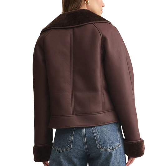 LOCKLIN SHERPA JACKET CHOCOLATE CHERRY