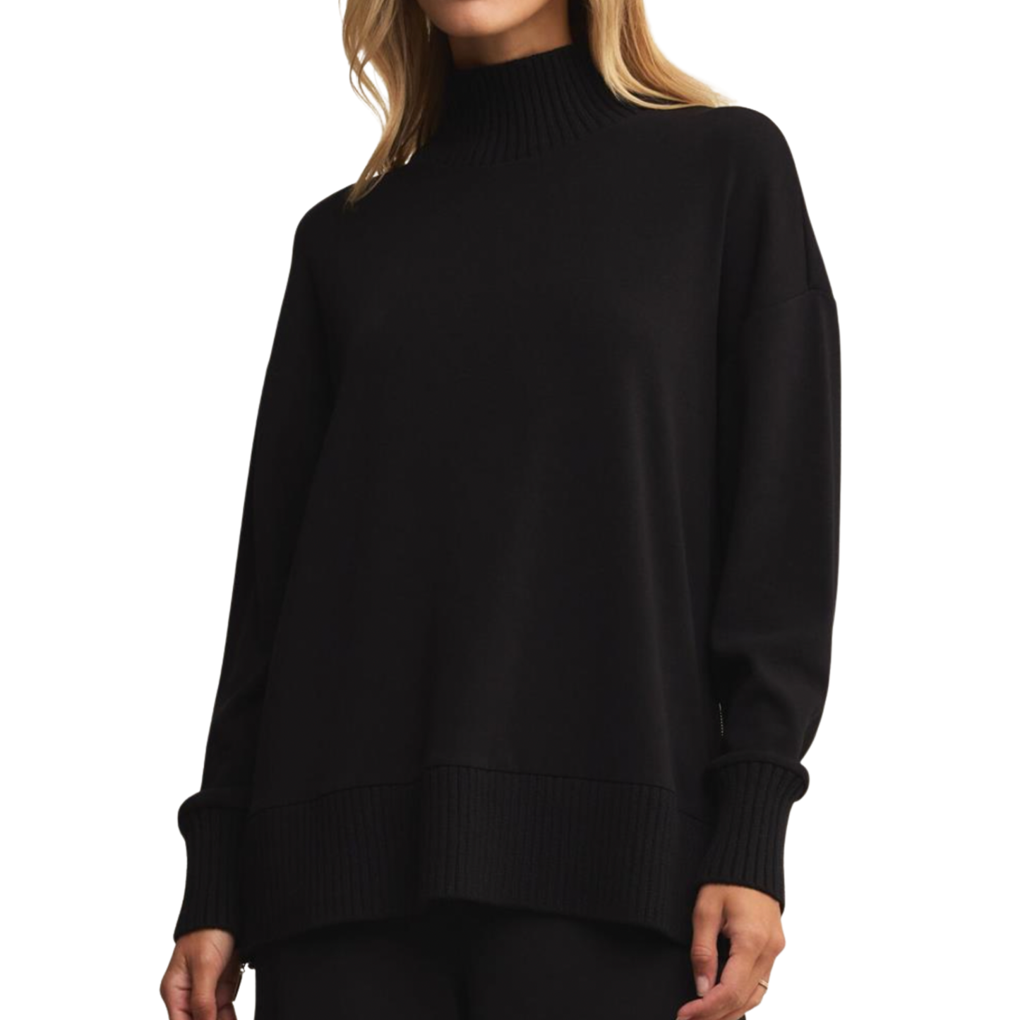 SABLE RIB SWEATSHIRT BLACK
