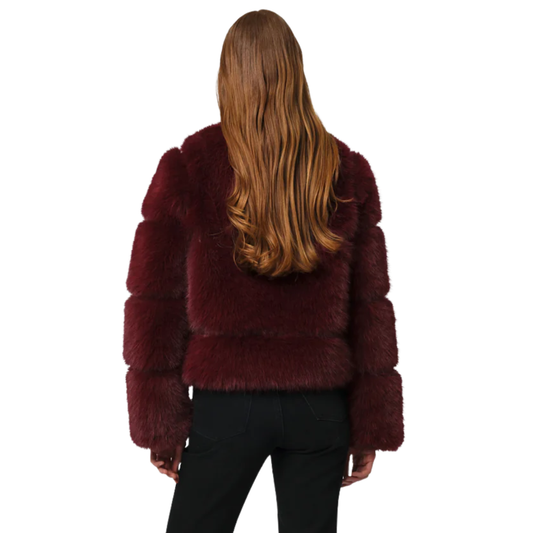 SAI FAUX FUR JACKET MERLOT