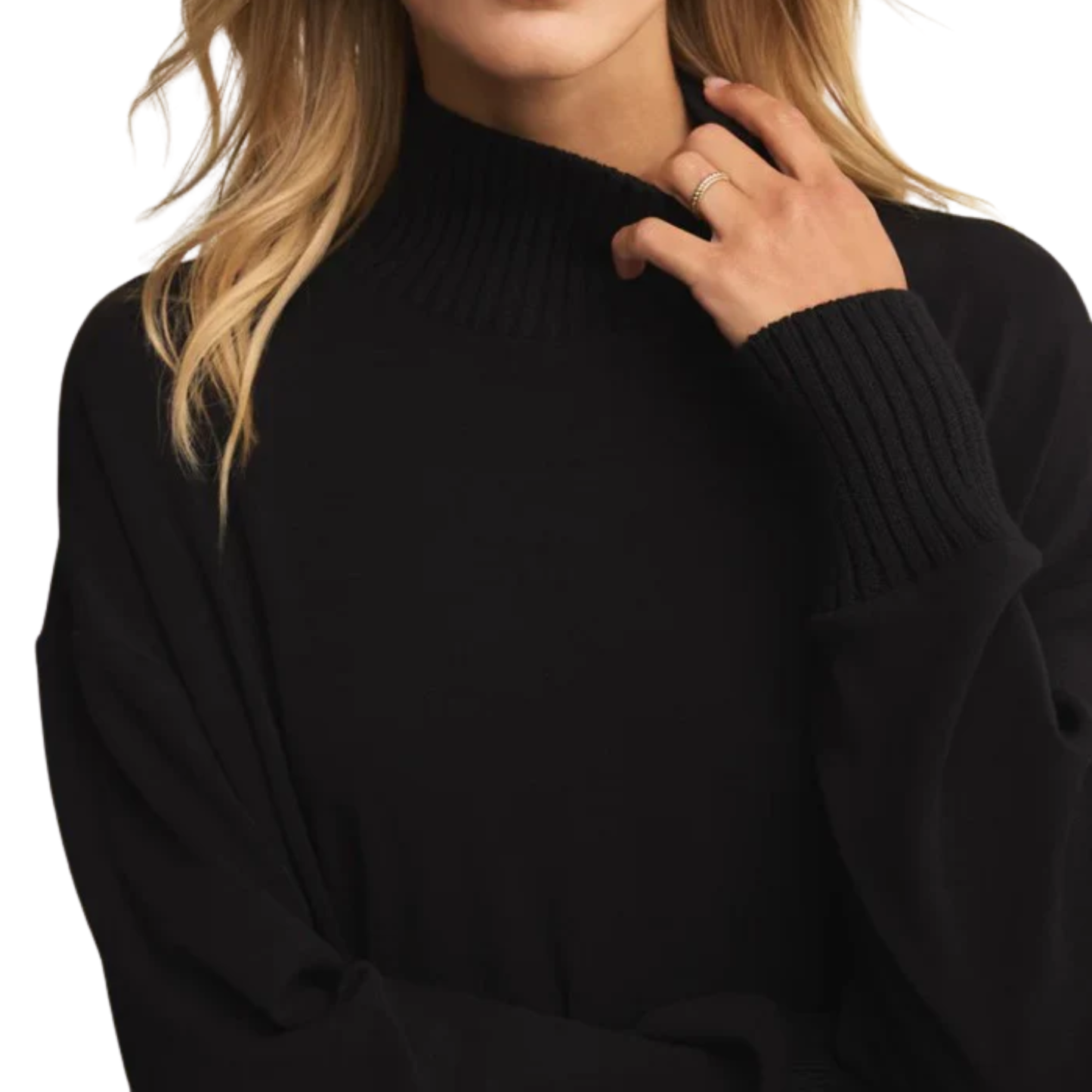 SABLE RIB SWEATSHIRT BLACK
