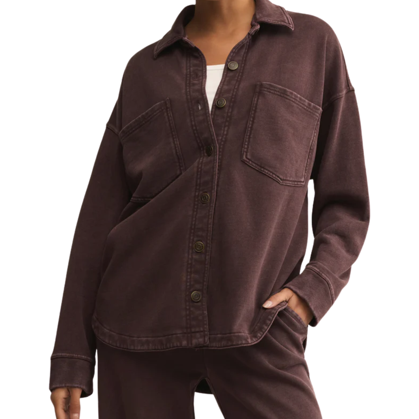 ALL DAY KNIT JACKET CHOCOLATE CHERRY