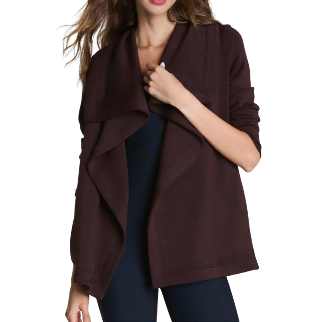 AIRESSENTIALS OPEN WRAP CARDIGAN TRUFFLE