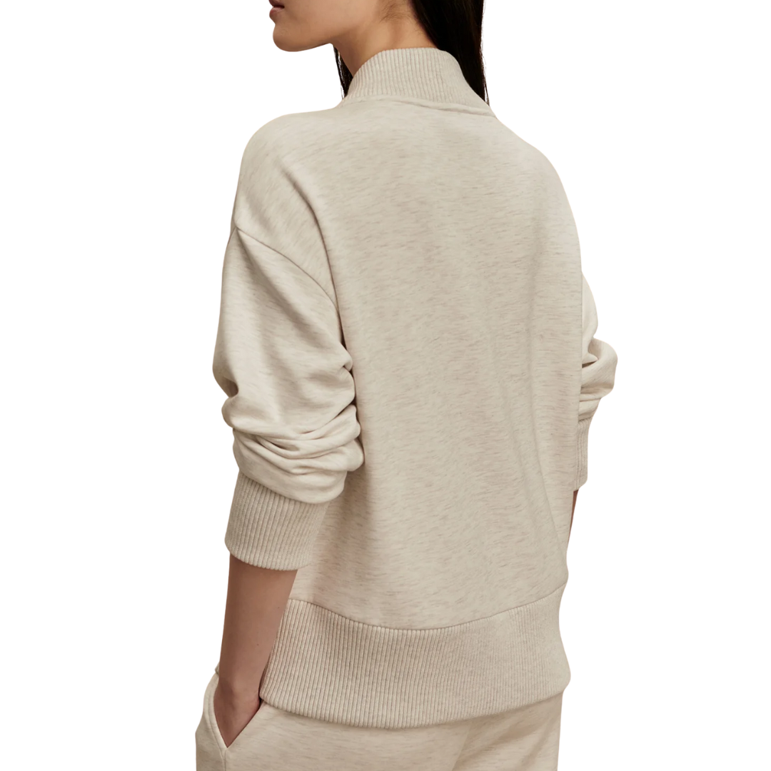 SALLY HALF ZIP TOP IVORY MARL