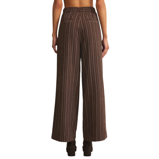 ALMA PINSTRIPE WIDE LEG PANT CHOCOLATE CHERRY