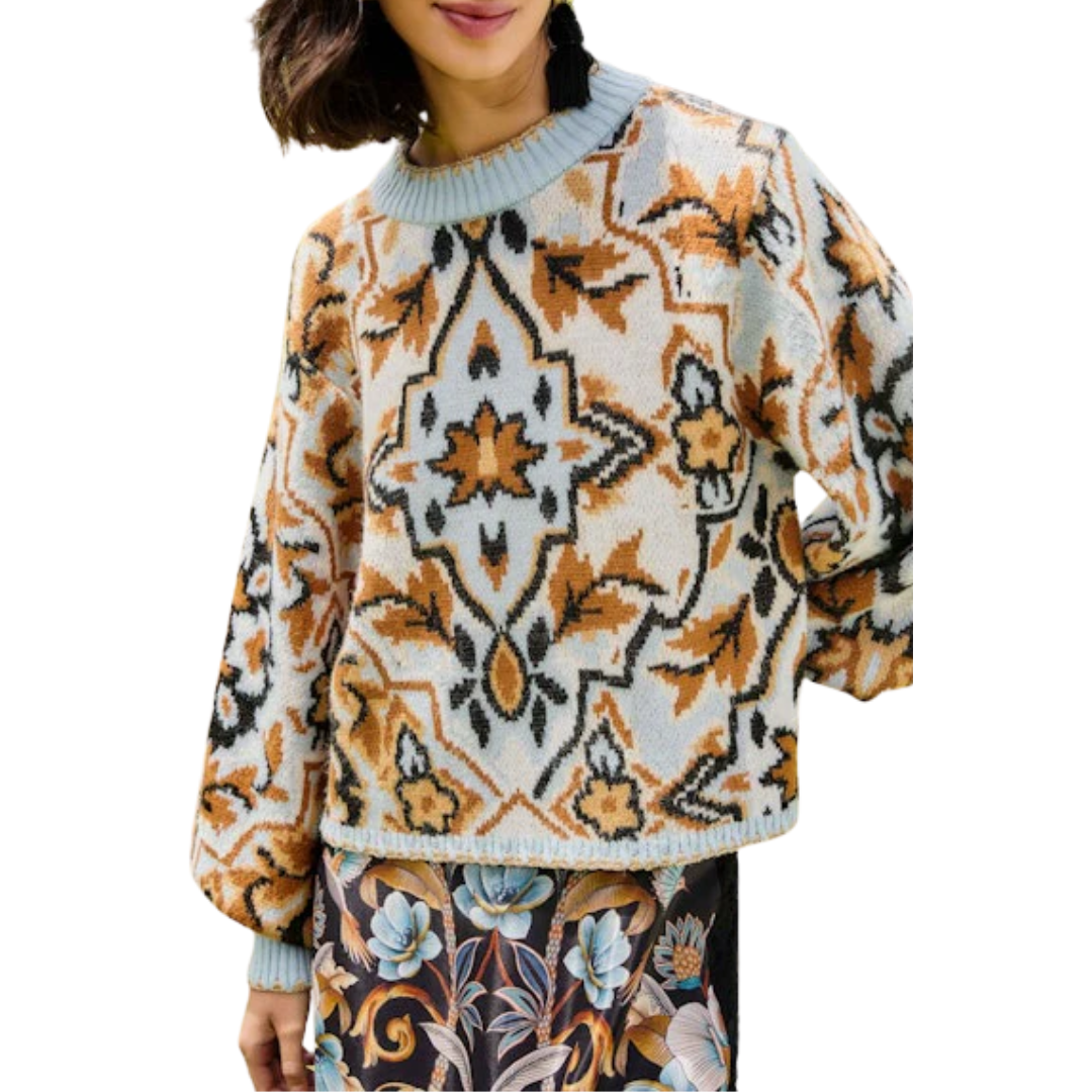 WINTER TAPESTRY SWEATER BLUE