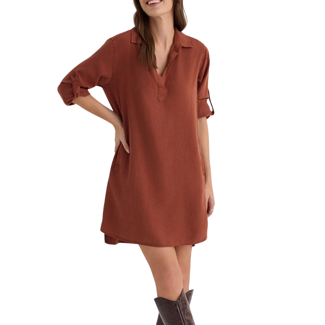 LONG SLEEVE A-LINE DRESS AUTUMN AMBER