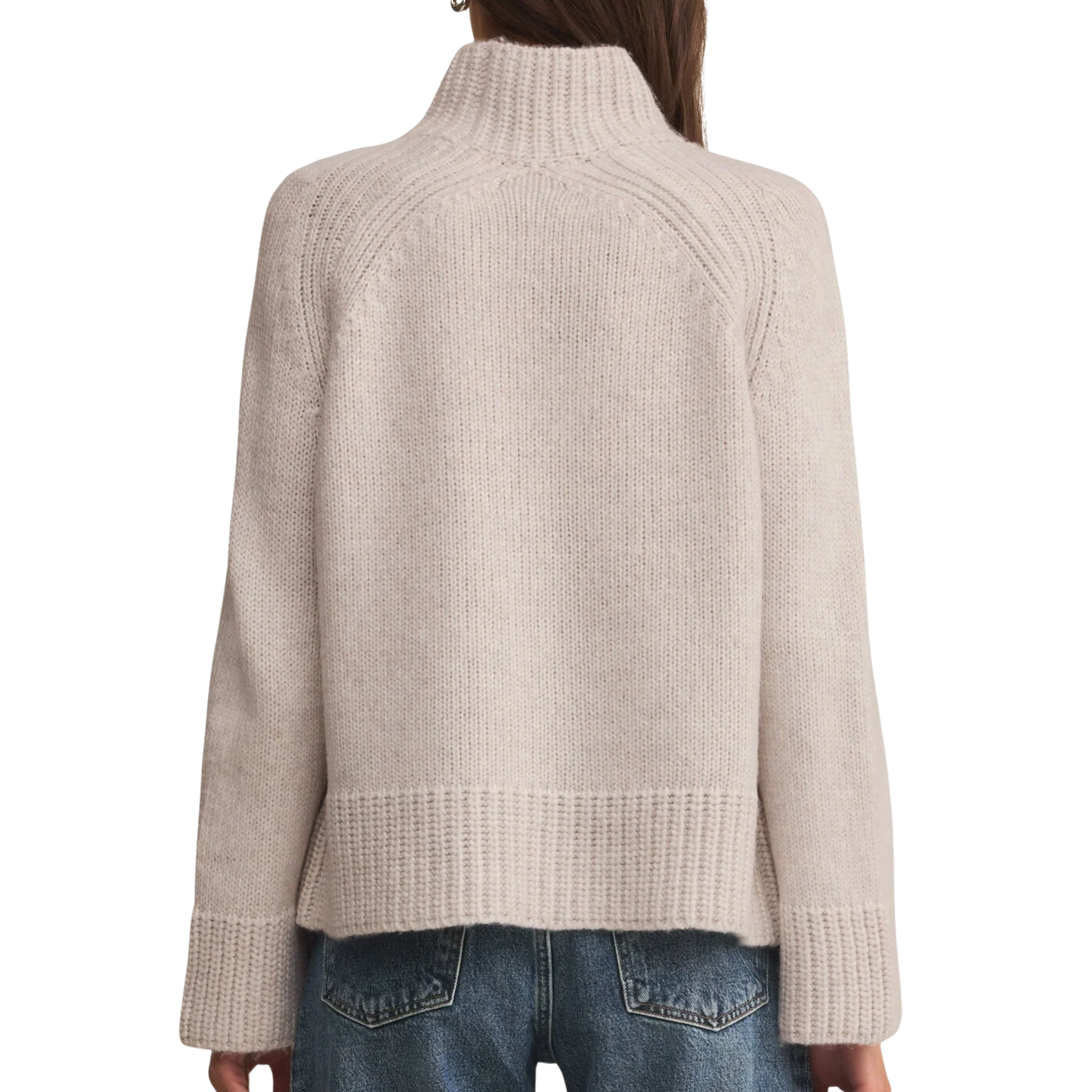 EMERGE FUNNEL NECK SWEATER TURTLE DOVE