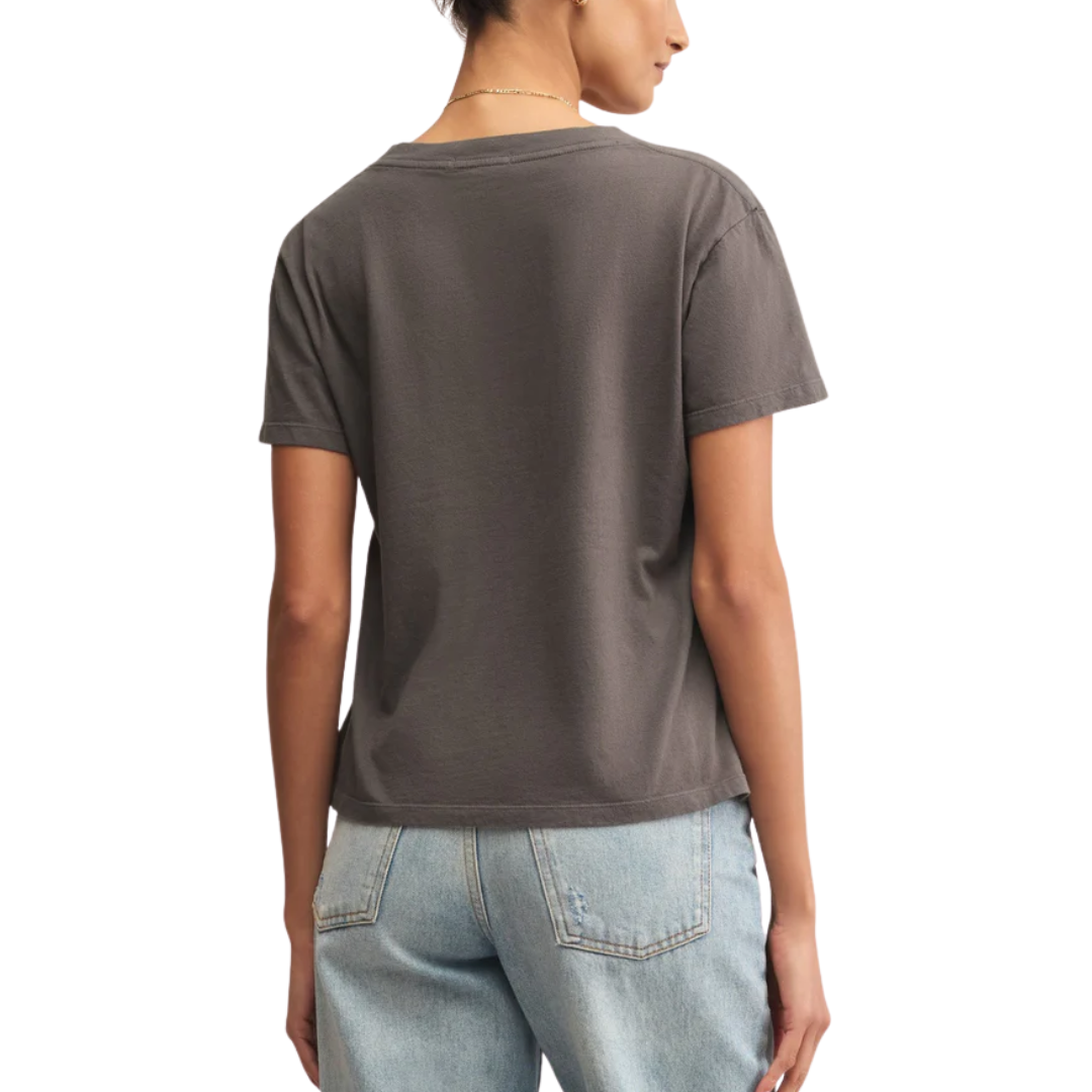 WEEKDAYS V-NECK TEE WASHED GREY