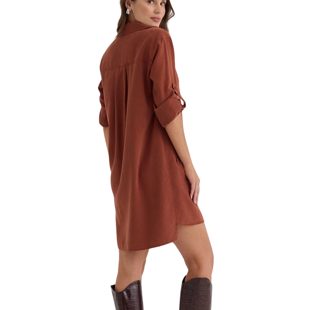 LONG SLEEVE A-LINE DRESS AUTUMN AMBER