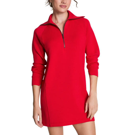 AIRESSENTIALS HALF ZIP DRESS SPANX RED