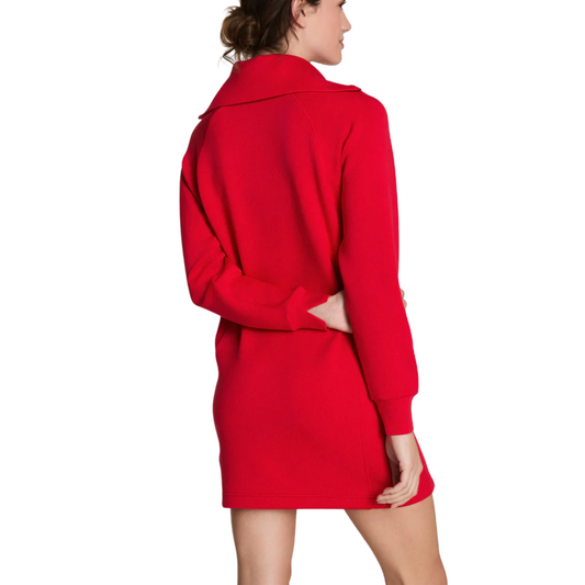 AIRESSENTIALS HALF ZIP DRESS SPANX RED