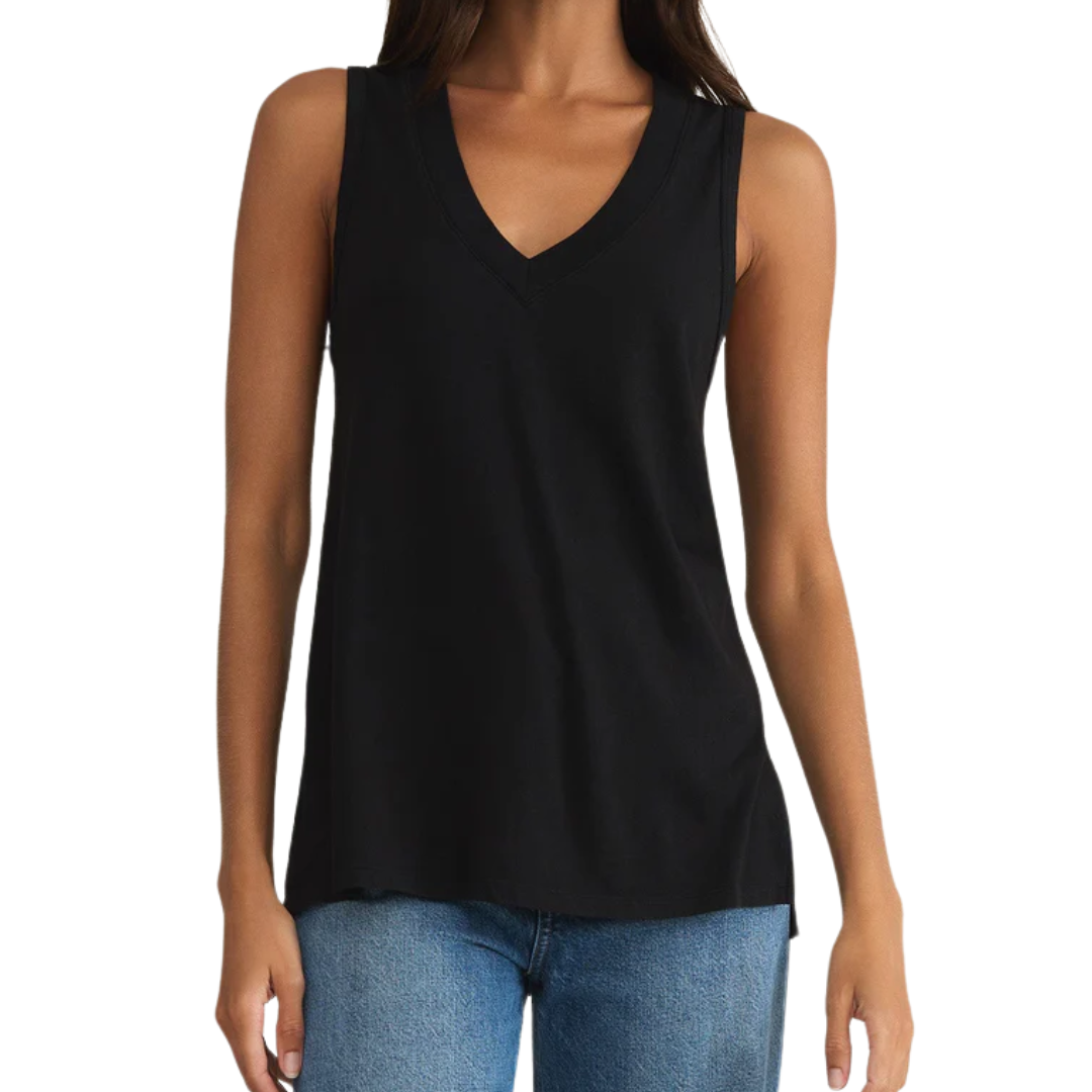 CALIFORNIAN V-NECK TANK BLACK