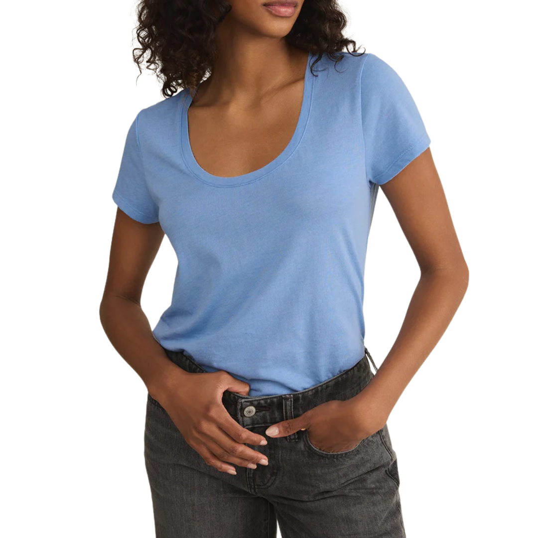 ANYWHERE SCOOP TEE BLUE RIVIERA