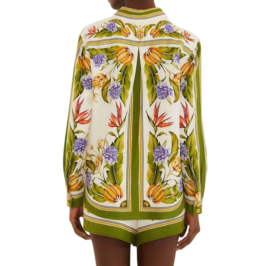 TROPICAL SCARF SAND BUTTONDOWN SHIRT