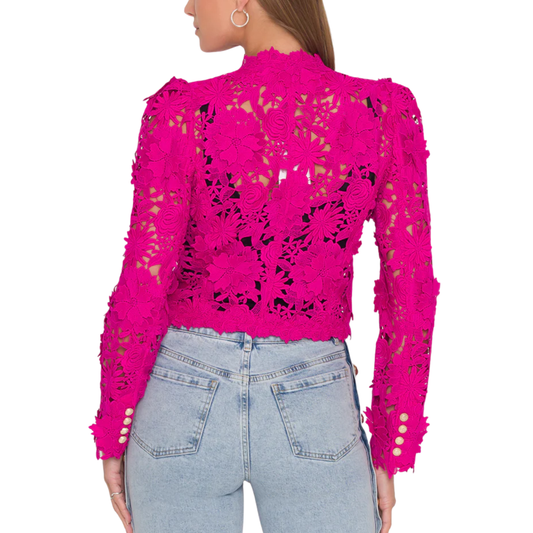 BONDI 3D LACE JACKET HIBISCUS