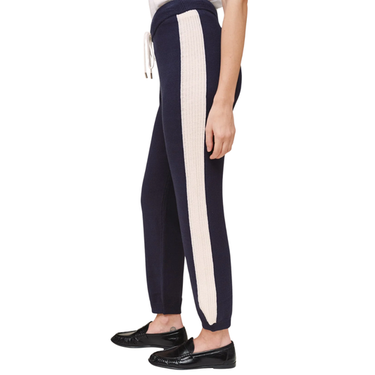 CONTRAST STRIPE KNIT JOGGER MIDNIGHT