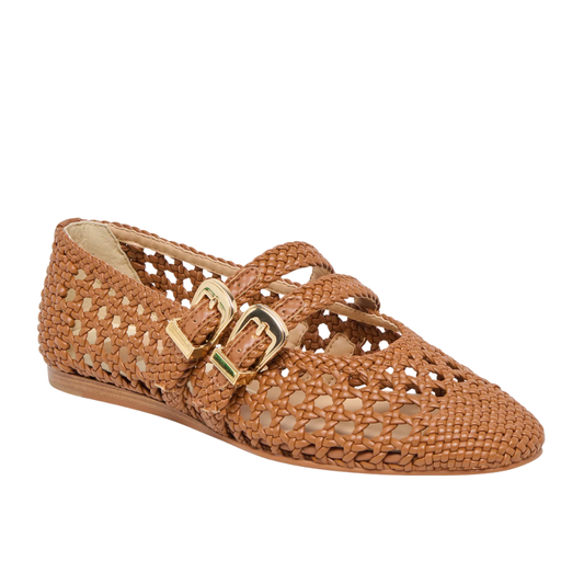 BAYLEE WOVEN BALLET FLAT SADDLE