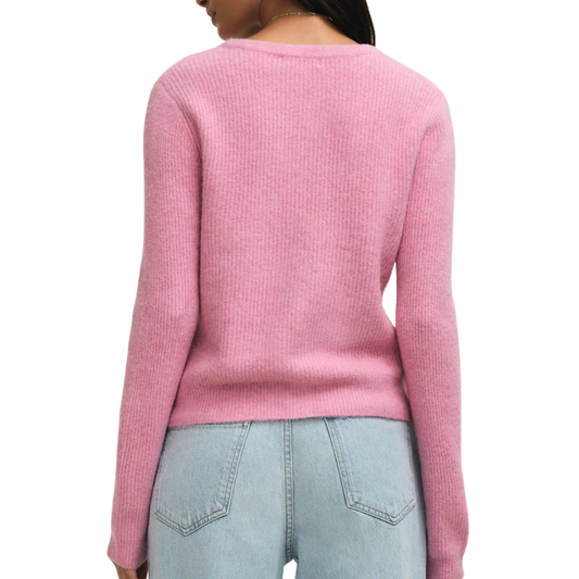MEDINA RIBBED CARDIGAN PINK CRUSH