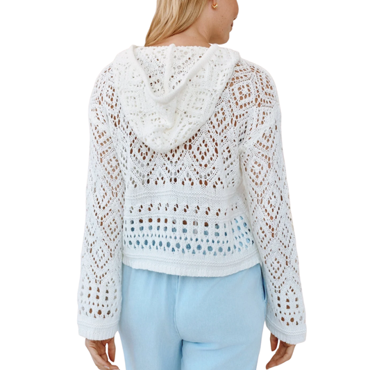 CROCHET HOODIE WHITE