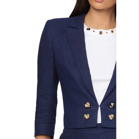 EMMELINE LINEN BLAZER FRENCH NAVY